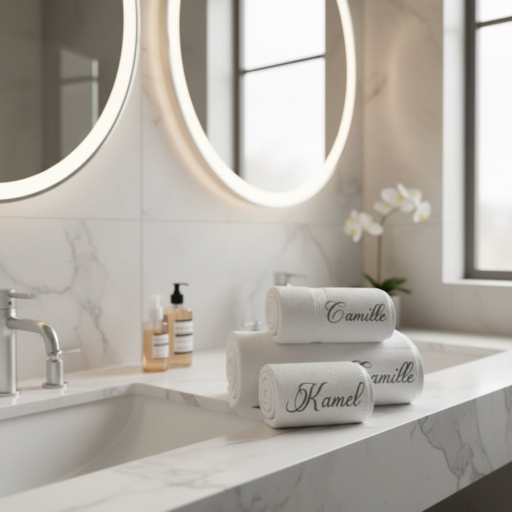 Cadeau de mariage - coffret serviettes dans une boite cadeau