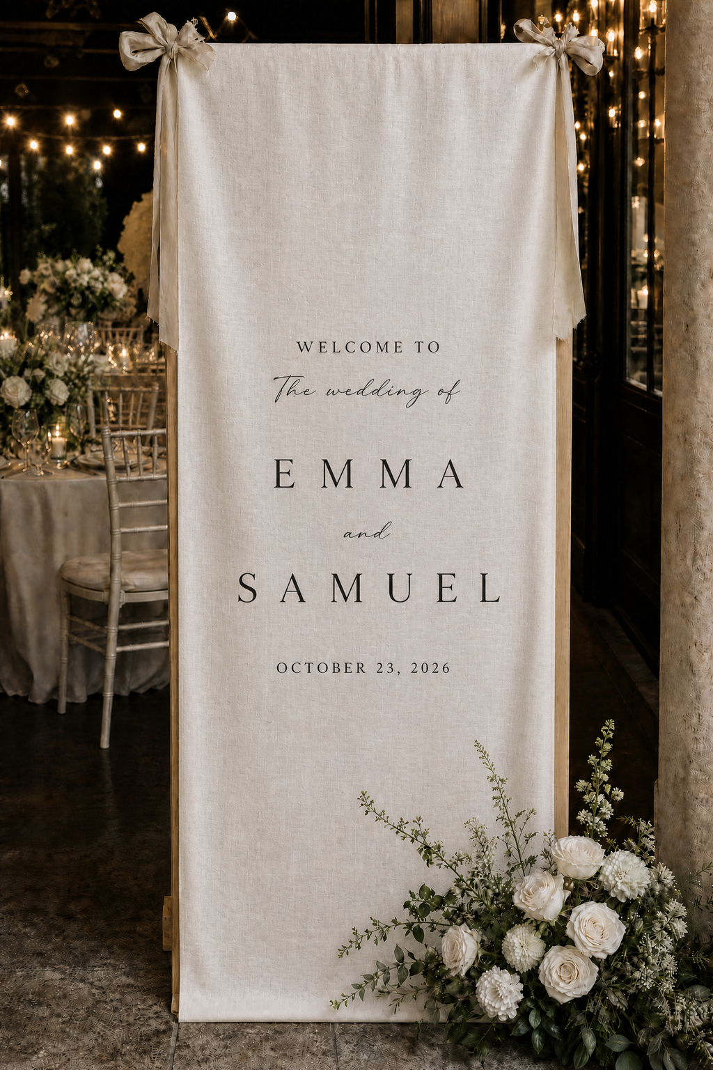 PANNEAU TEXTILE PERSONNALISÉ – BIENVENUE & ÉVÉNEMENTS