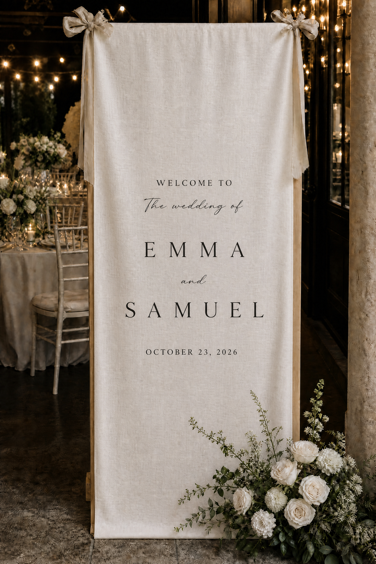 PANNEAU TEXTILE PERSONNALISÉ – BIENVENUE & ÉVÉNEMENTS